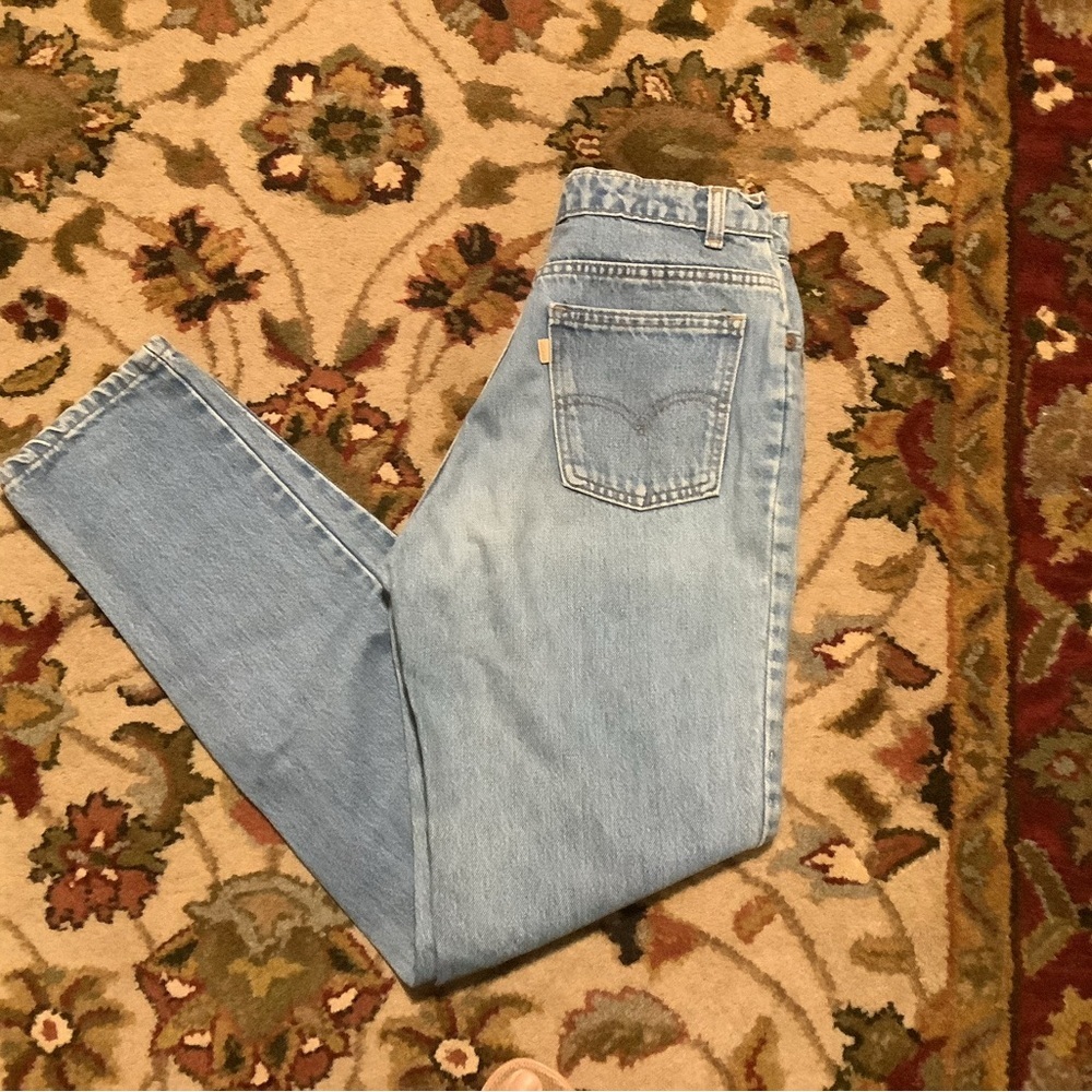 Levi’s Women's Orange Tab Straight Leg Light Blue Jeans Size 30/30